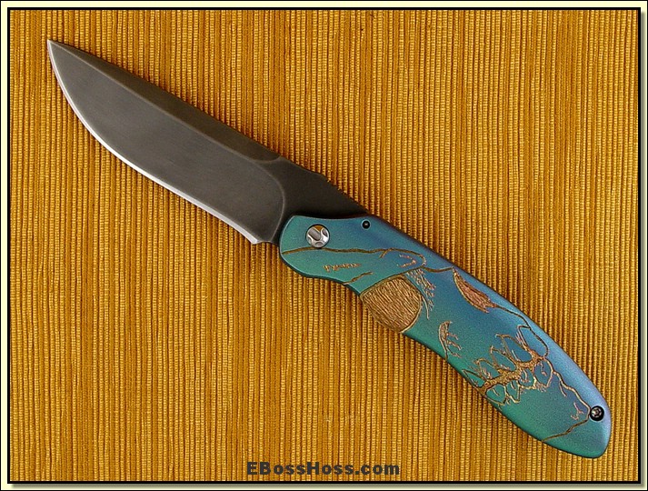 Matt Cucchiara Engraved Rhino Framelock Flipper