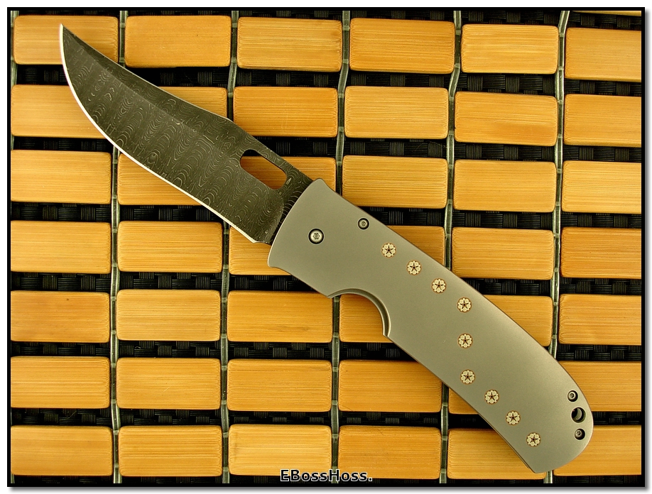 Tom Mayo Bowie w/Damascus & Mosaic Pins