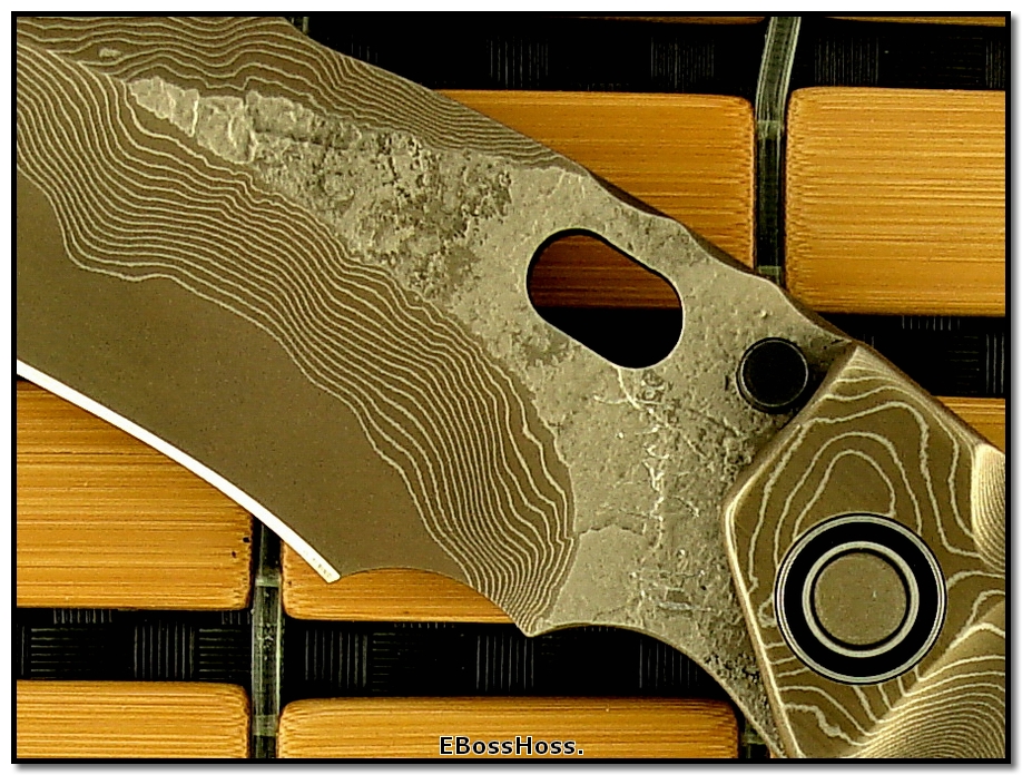 Mick Strider MSC All-Damascus XL SnG Prototype w/New Bearing Pivot.