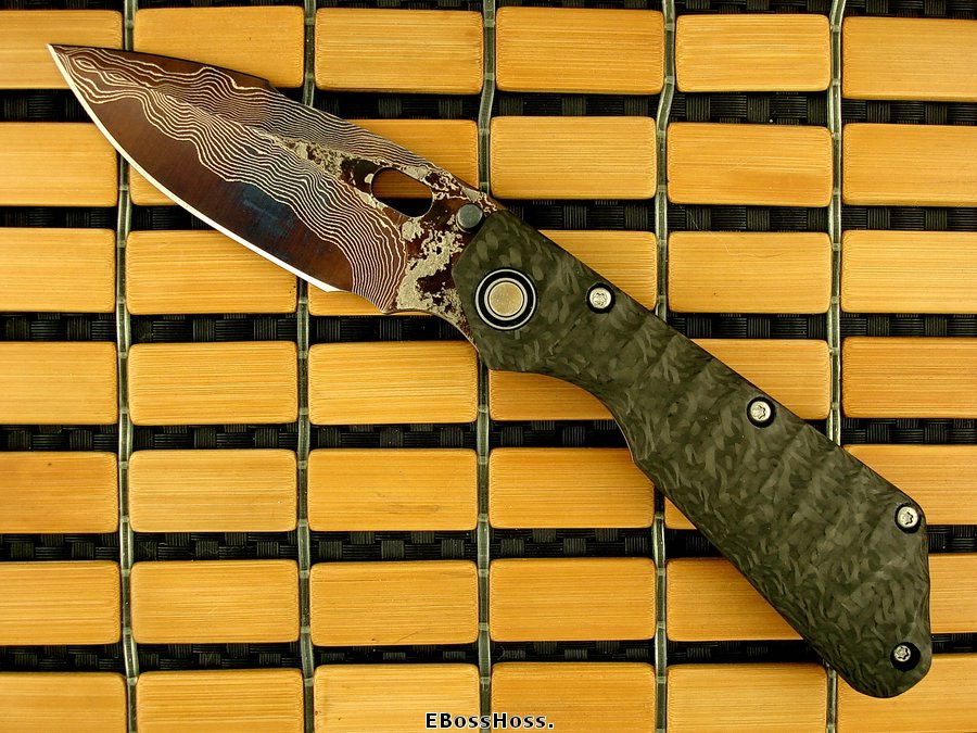 MSC Cobalt-Damascus / Carbon Fiber XL SnG w/New MSC Pivot