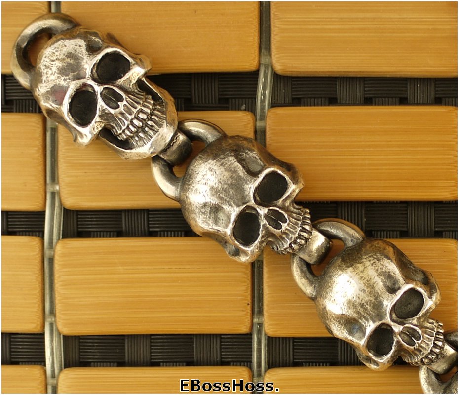 Steel Flame Sterling Silver Headhunter Bracelet