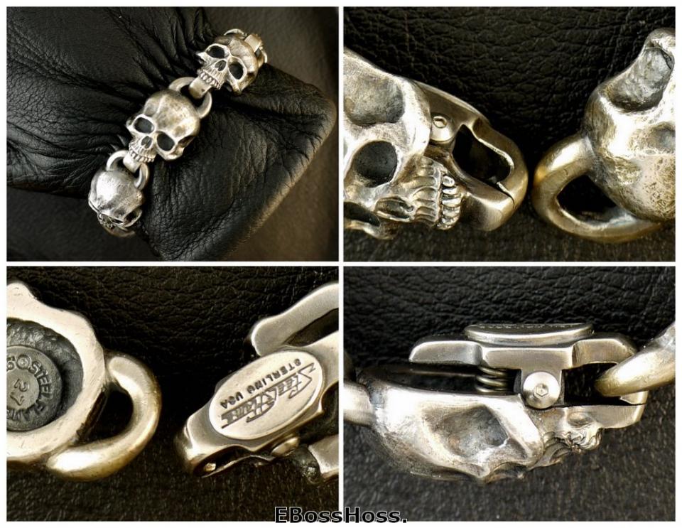 Steel Flame Sterling Silver Headhunter Bracelet