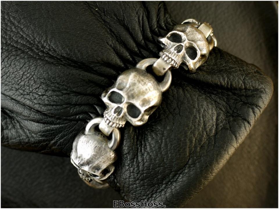 Steel Flame Sterling Silver Headhunter Bracelet