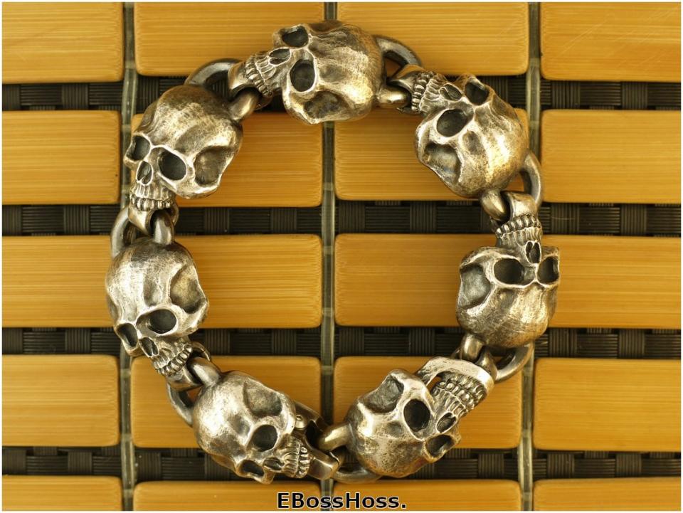 Steel Flame Sterling Silver Headhunter Bracelet