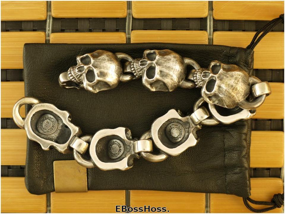 Steel Flame Sterling Silver Headhunter Bracelet