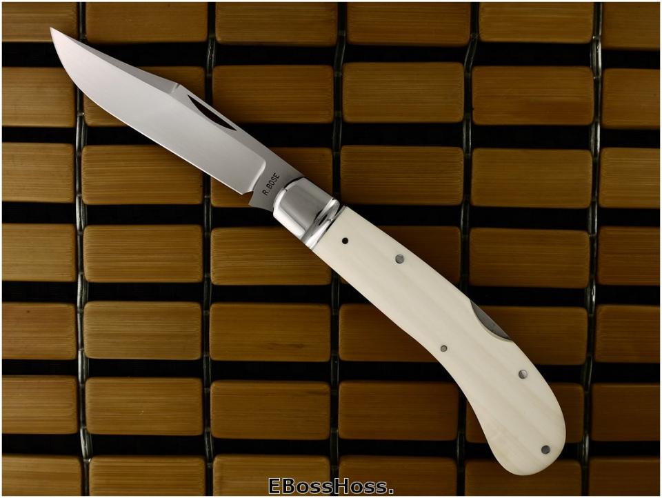 Reese Bose Single-Blade Lockback Saddlehorn - Creamy Pre-ban Ivory