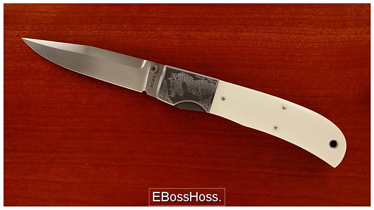 Jess Horn Large Ivory Linerlock Fighter