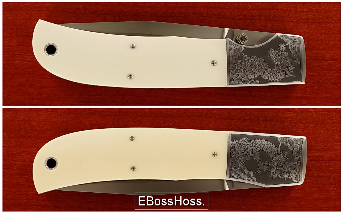 Jess Horn Large Ivory Linerlock Fighter