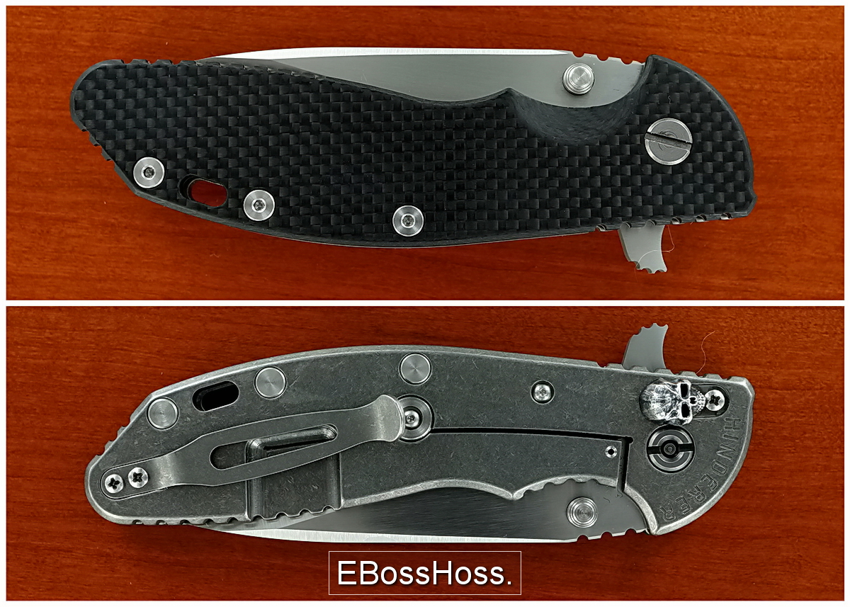 Rick Hinderer XM-24 Custom Flipper w/Steel Flame Skull