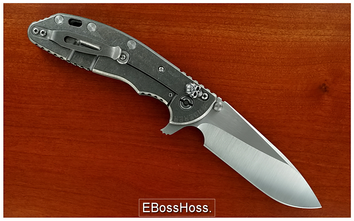 Rick Hinderer XM-24 Custom Flipper w/Steel Flame Skull