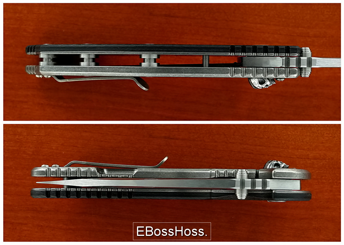 Rick Hinderer XM-24 Custom Flipper w/Steel Flame Skull