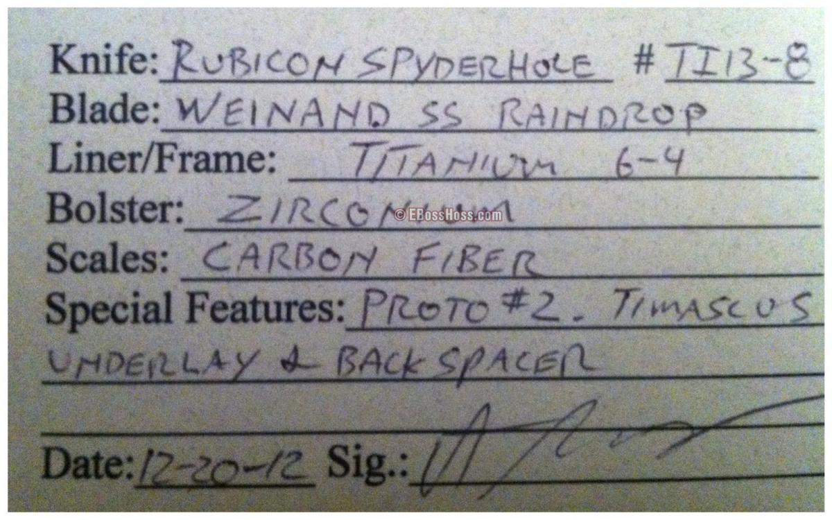 Peter Carey Deluxe Rubicon Spyderhole Prototype