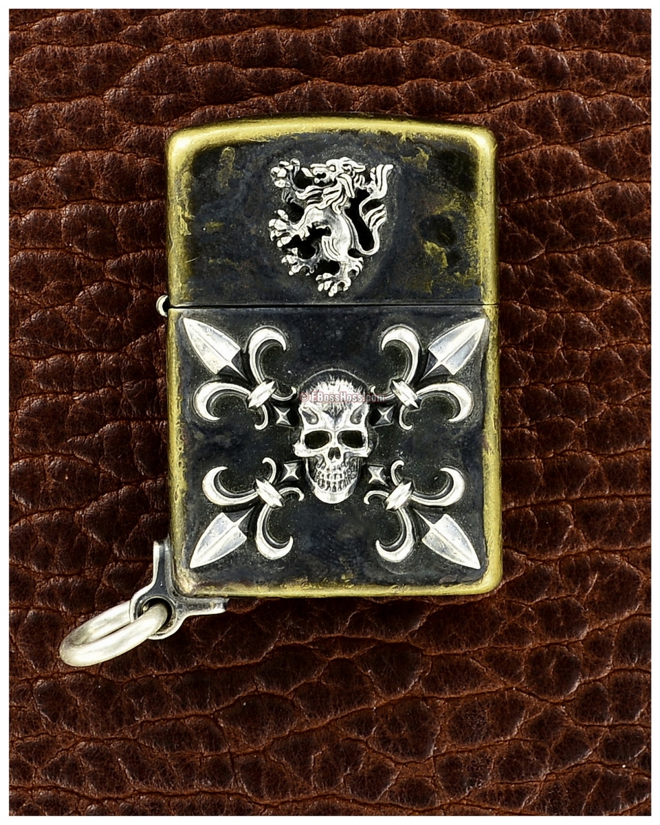 Steel Flame One-off Custom Darkness / Lion Zippo