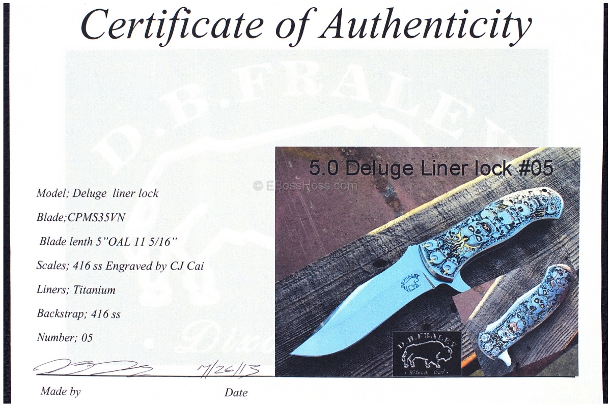 D.B. Fraley Gold'N Skulls XXL Deluge - Masterfully engraved by C.J. Cai