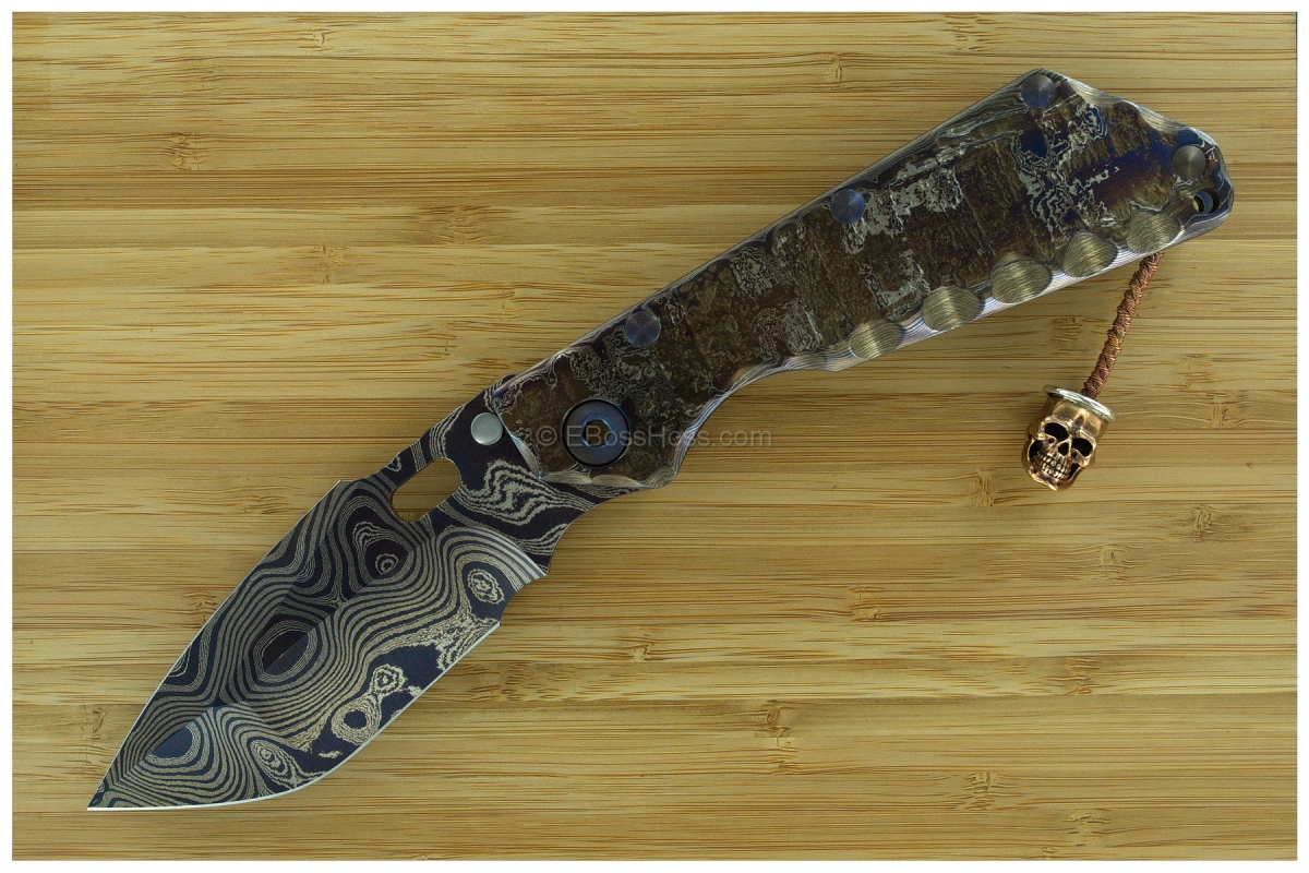 Mick Strider Custom Cobalt-Damascus Nightmare XL SnG w/ MSC Tail