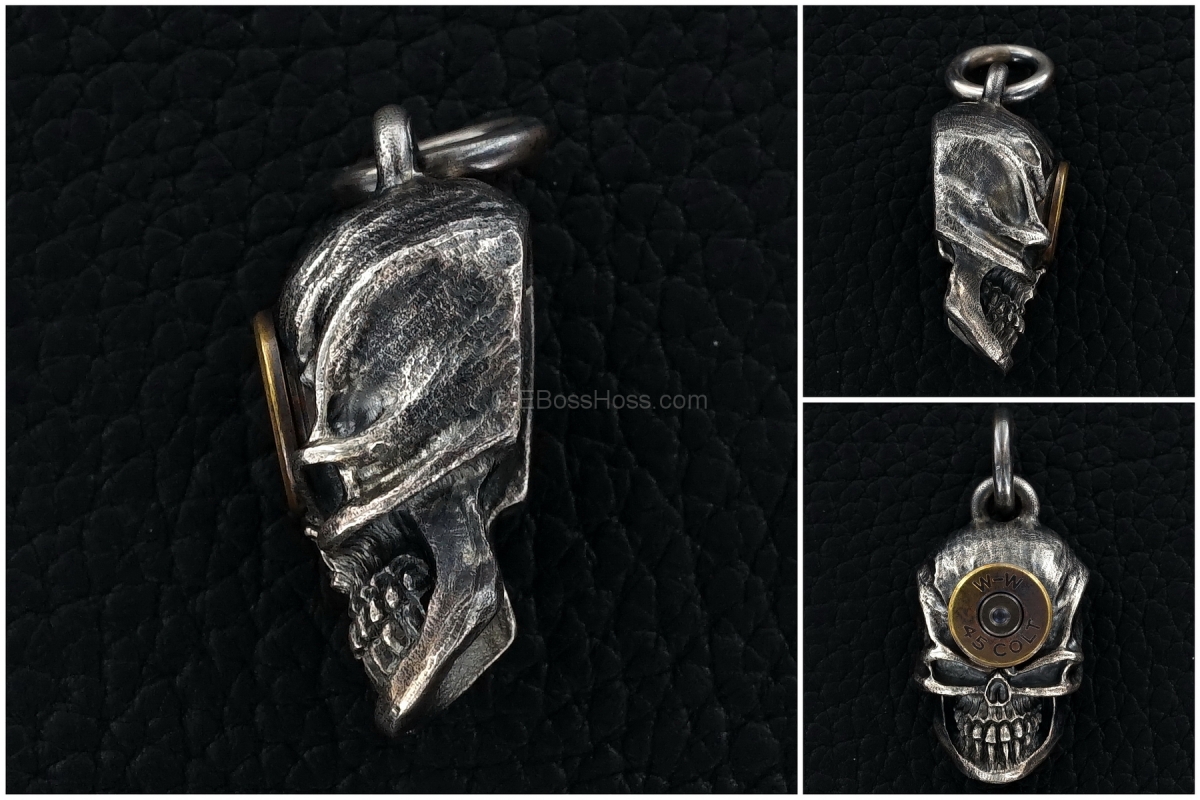 Steel Flame Sterling Silver Gun Slinger Key Fob (retired)