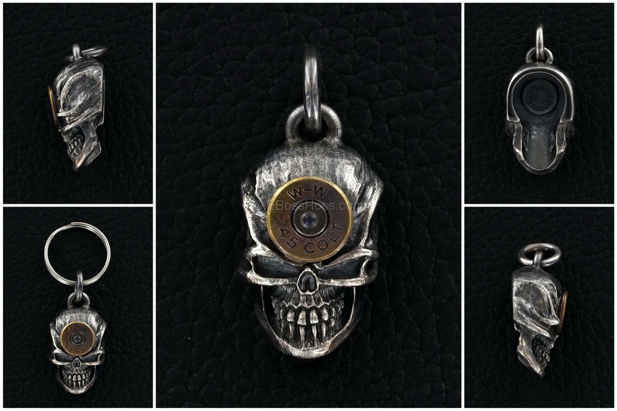 Steel Flame Sterling Silver Gun Slinger Key Fob (retired)