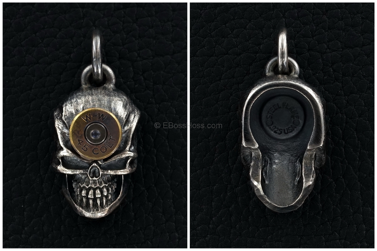 Steel Flame Sterling Silver Gun Slinger Key Fob (retired)