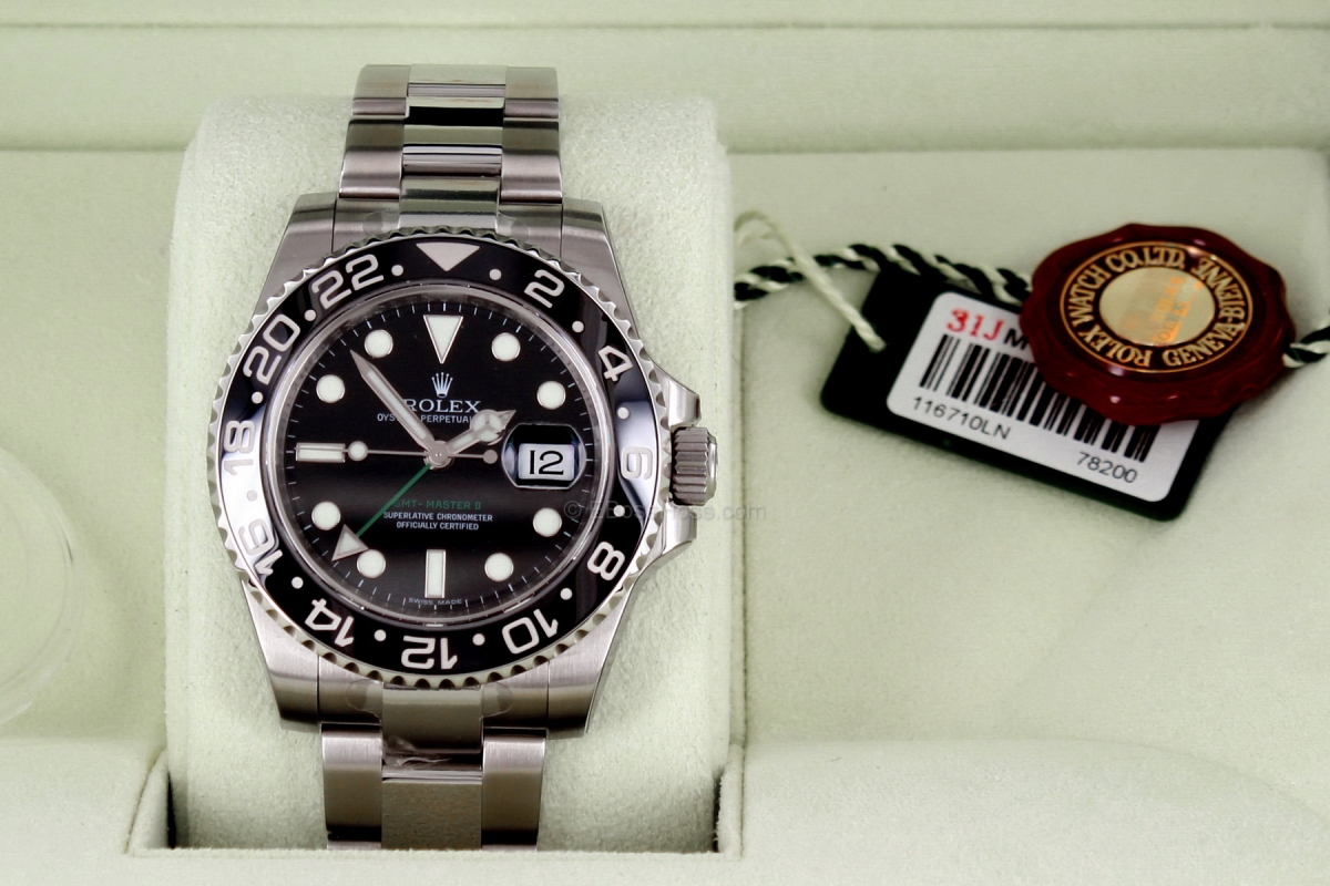 Rolex SS GMT Master II Ceramic-Bezel Green Arrow 11671
