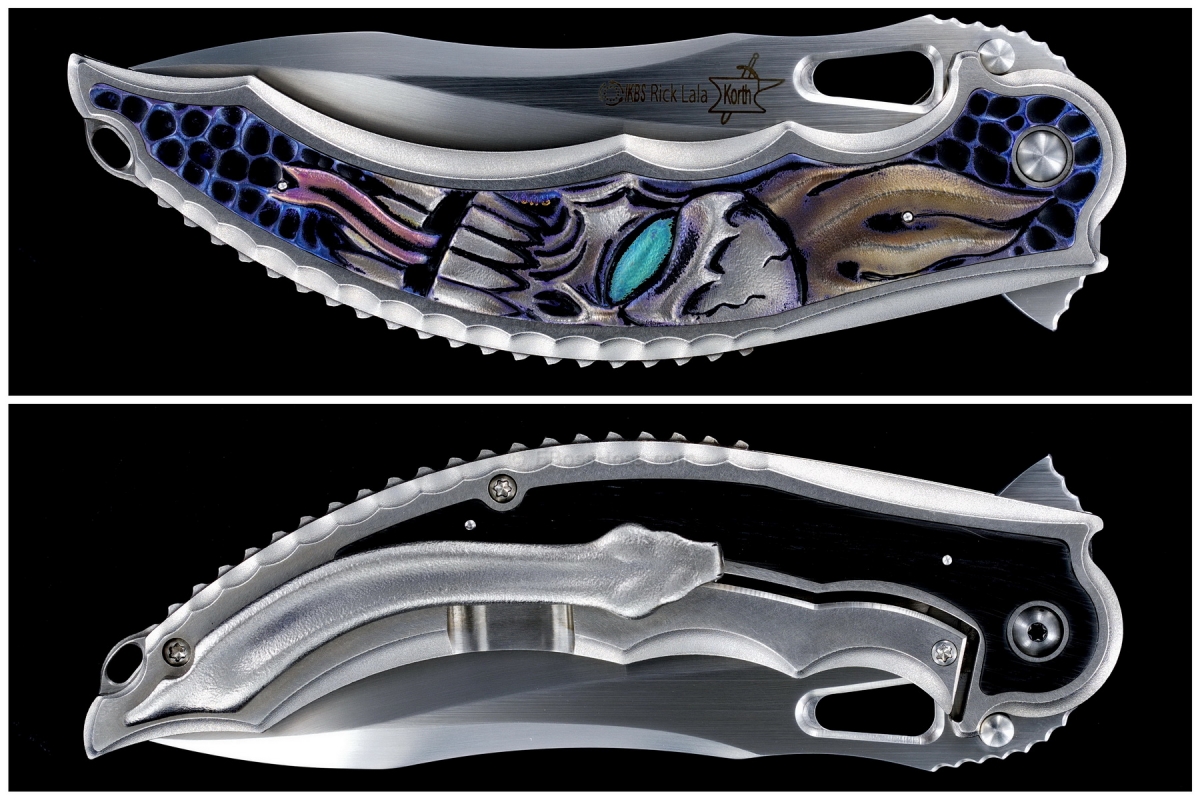 Korth Cutlery Custom Carved Reptile Flipper