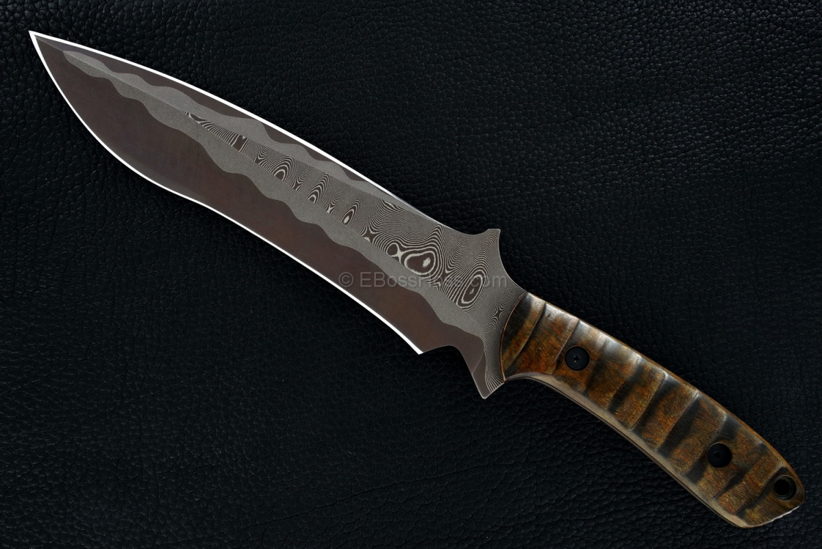 Mick Strider Custom (MSC) Sole-Authored San Mai Brown Damascus Short Sword