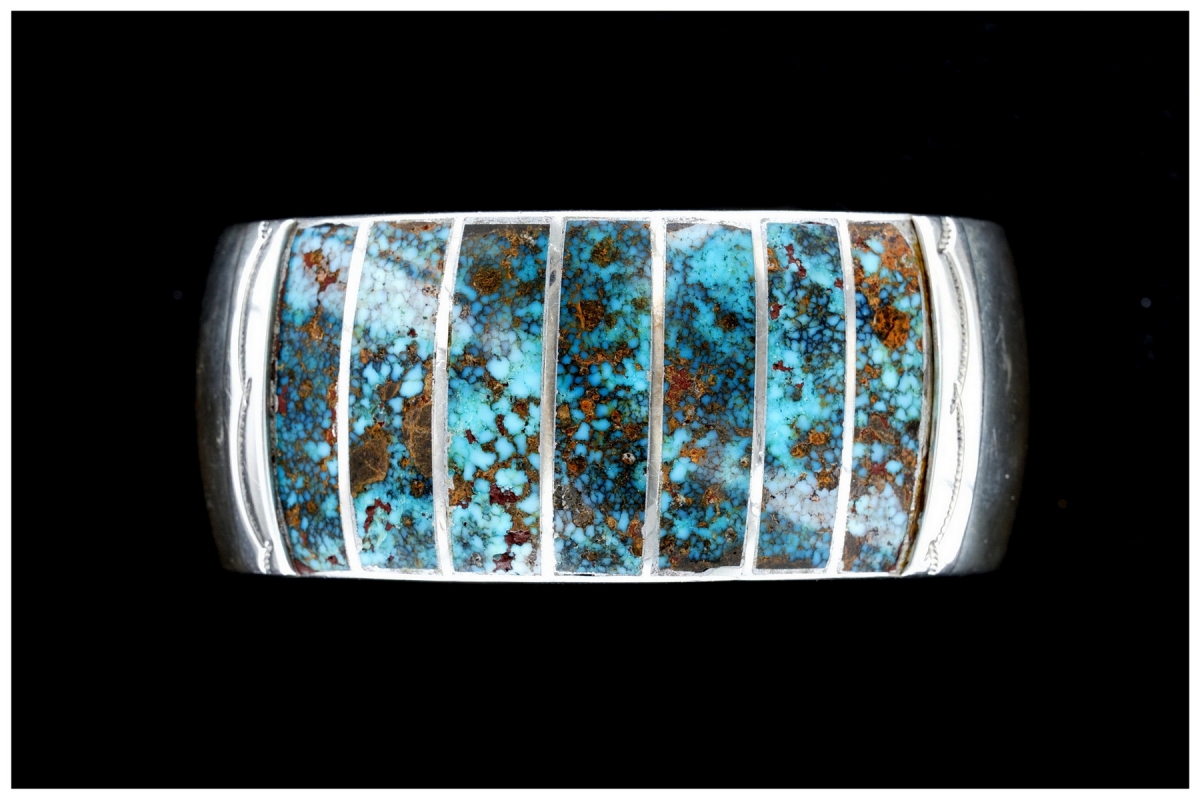 Mary Morgan Bisbee-Turquoise & Sterling-Silver Woman's Navajo Cuff Bracelet