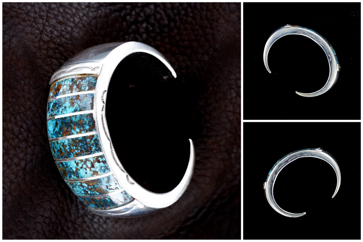 Mary Morgan Bisbee-Turquoise & Sterling-Silver Woman's Navajo Cuff Bracelet