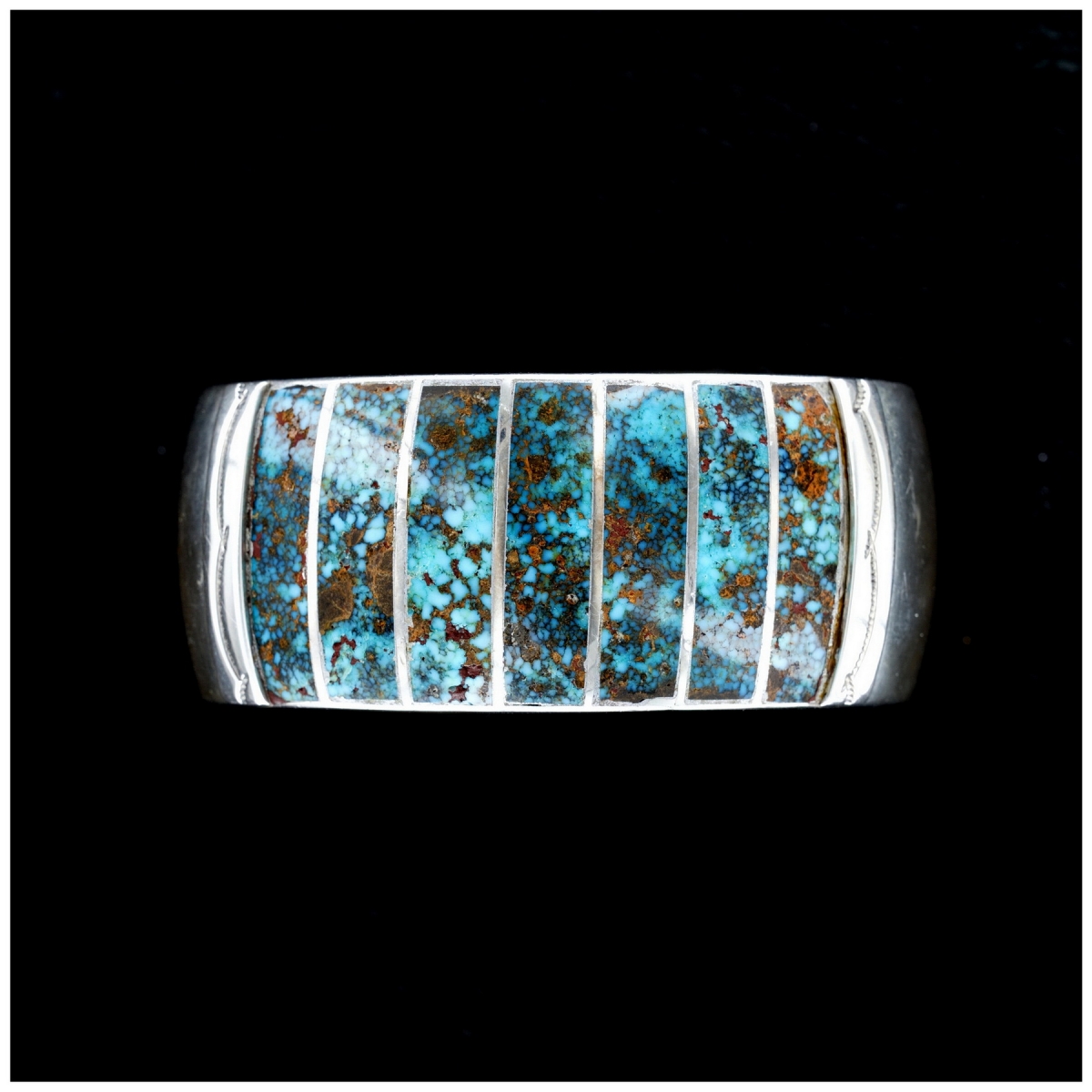 Mary Morgan Bisbee-Turquoise & Sterling-Silver Woman's Navajo Cuff Bracelet