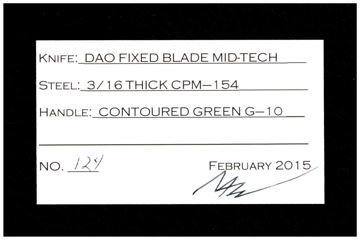 Burchtree Bladeworks Dao Fixed Blade Mid-Tech