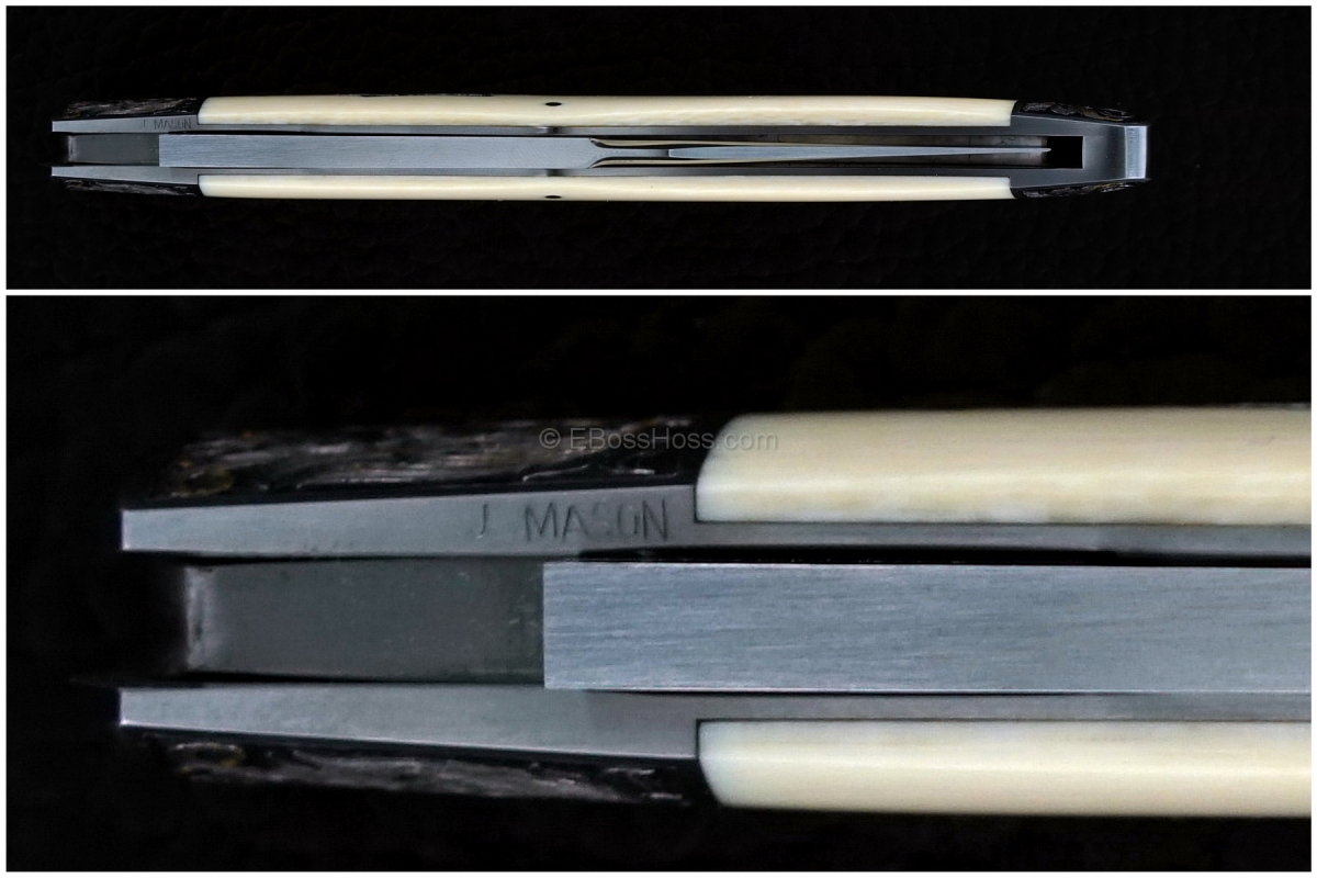 Tony Bose 5 1/4-inch Yukon Knife; exquisitely engraved by Joe Mason