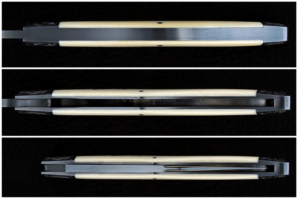 Tony Bose 5 1/4-inch Yukon Knife; exquisitely engraved by Joe Mason