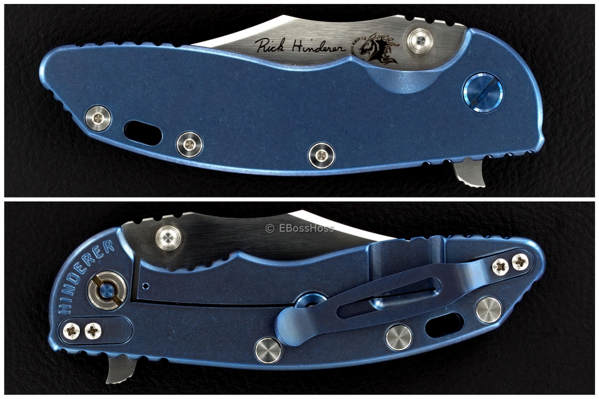 Rick Hinderer Gen 4 Custom XM-18 TI-handled Bowie Flipper