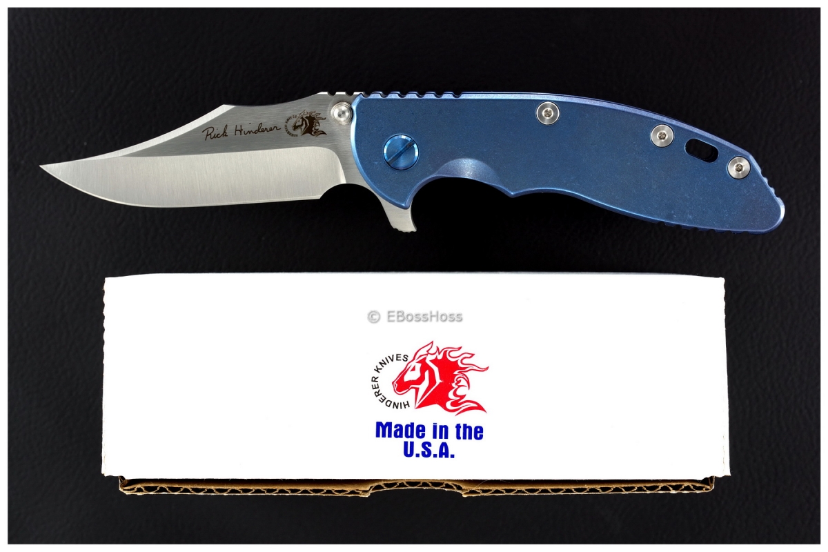 Rick Hinderer Gen 4 Custom XM-18 TI-handled Bowie Flipper