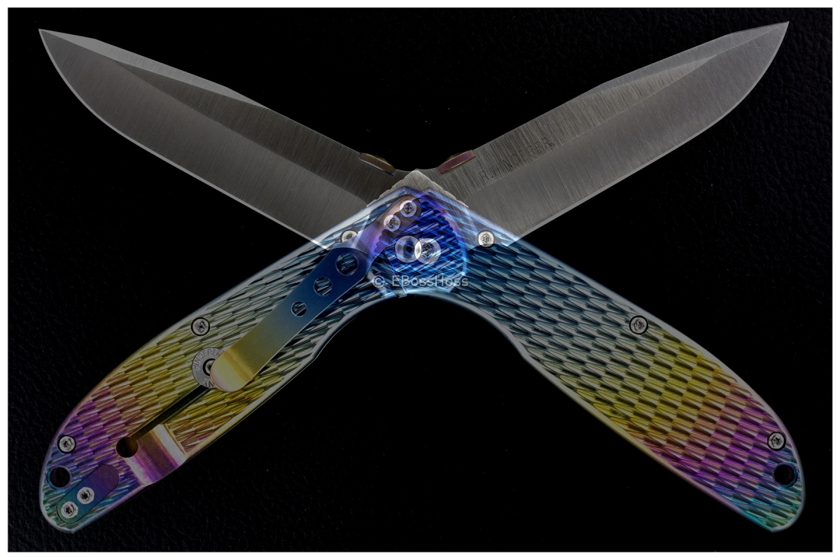 Rick Hinderer Custom Rainbow Firetac Framelock