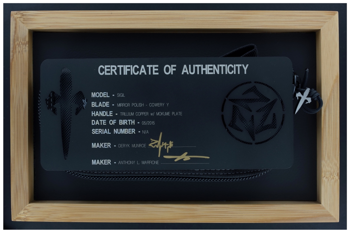 Deryk Munroe / Tony Marfione Custom Collab Copper Sigil Flipper