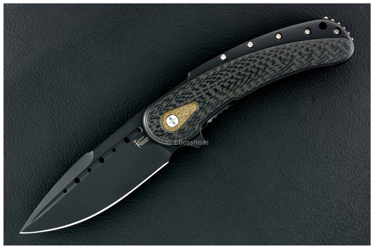 Todd Begg Knives Black-Gold Bodega Flipper