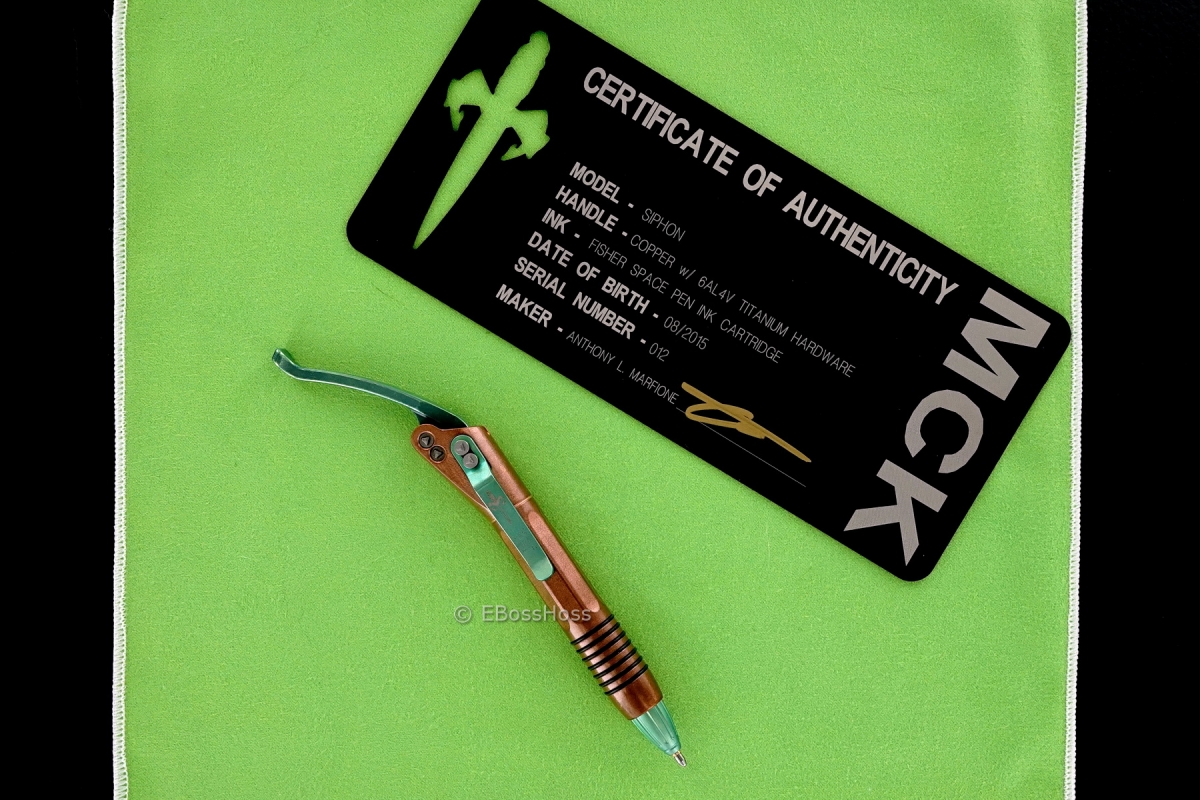 Tony Marfione (Microtech) Copper Siphon II Retractable Pen - S/N #012