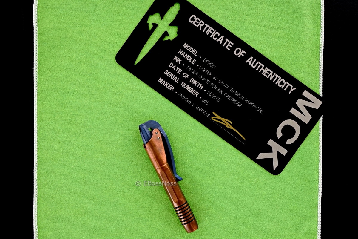 Tony Marfione (Microtech) Copper Siphon II Retractable Pen - S/N #005