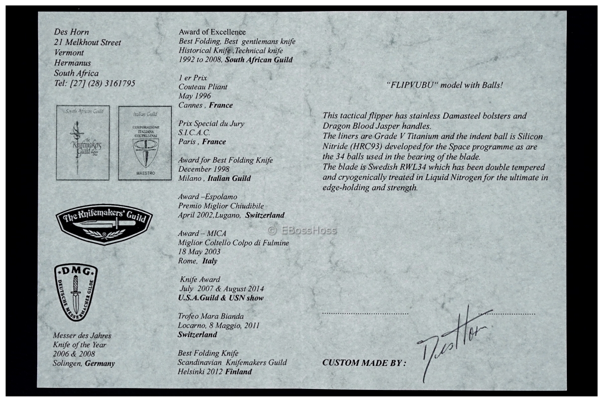 Des Horn Custom Deluxe FLIPVUBU Flipper