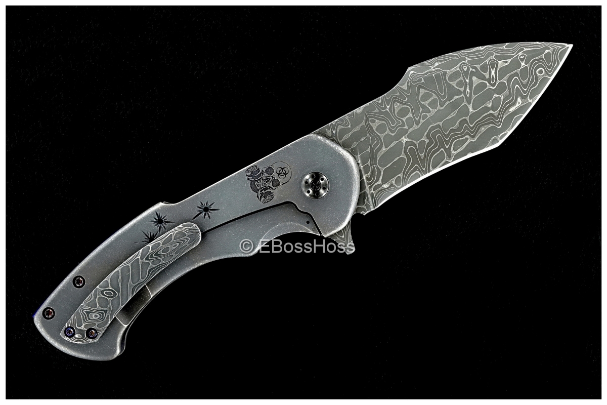 Rick Barrett Custom Toxic Tanto Carved Fallout 3.5 Flipper