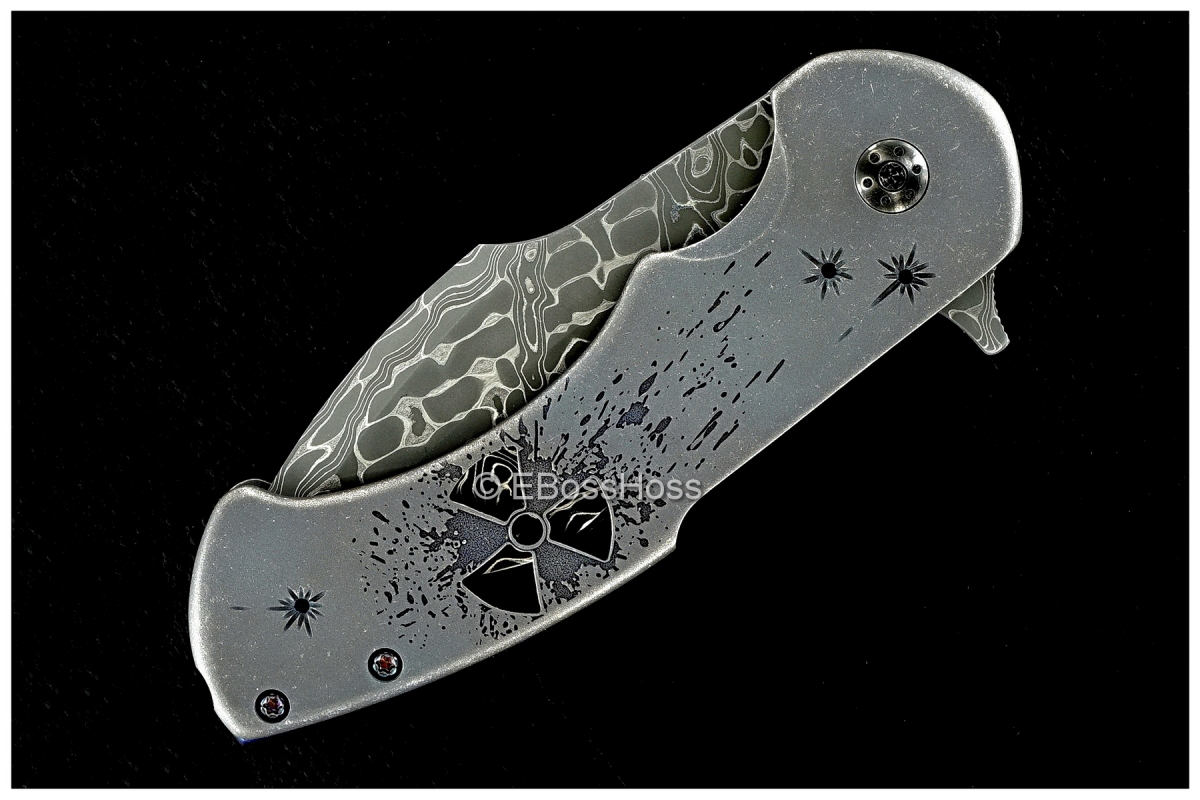 Rick Barrett Custom Toxic Tanto Carved Fallout 3.5 Flipper
