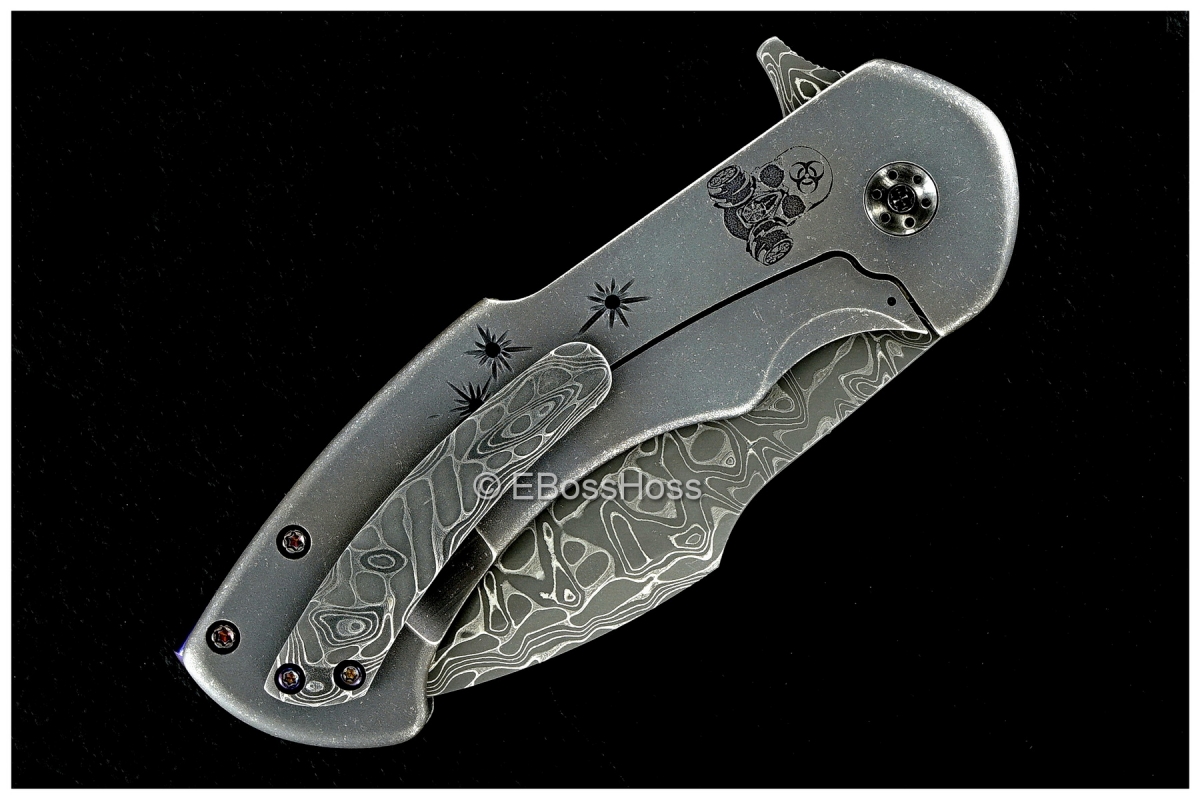 Rick Barrett Custom Toxic Tanto Carved Fallout 3.5 Flipper