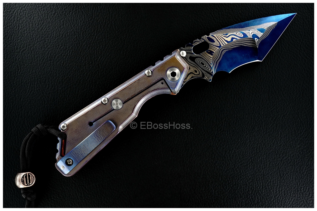 Mick Strider (MSC) / Ryk Mavrick (Starlingear) Custom Copper Cobalt San Mai Damascus XL Tanto