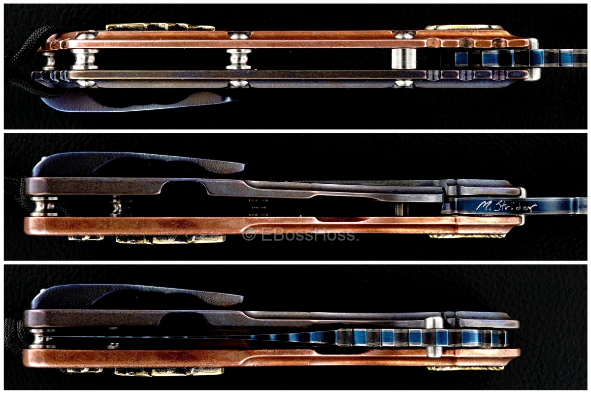 Mick Strider (MSC) / Ryk Mavrick (Starlingear) Custom Copper Cobalt San Mai Damascus XL Tanto