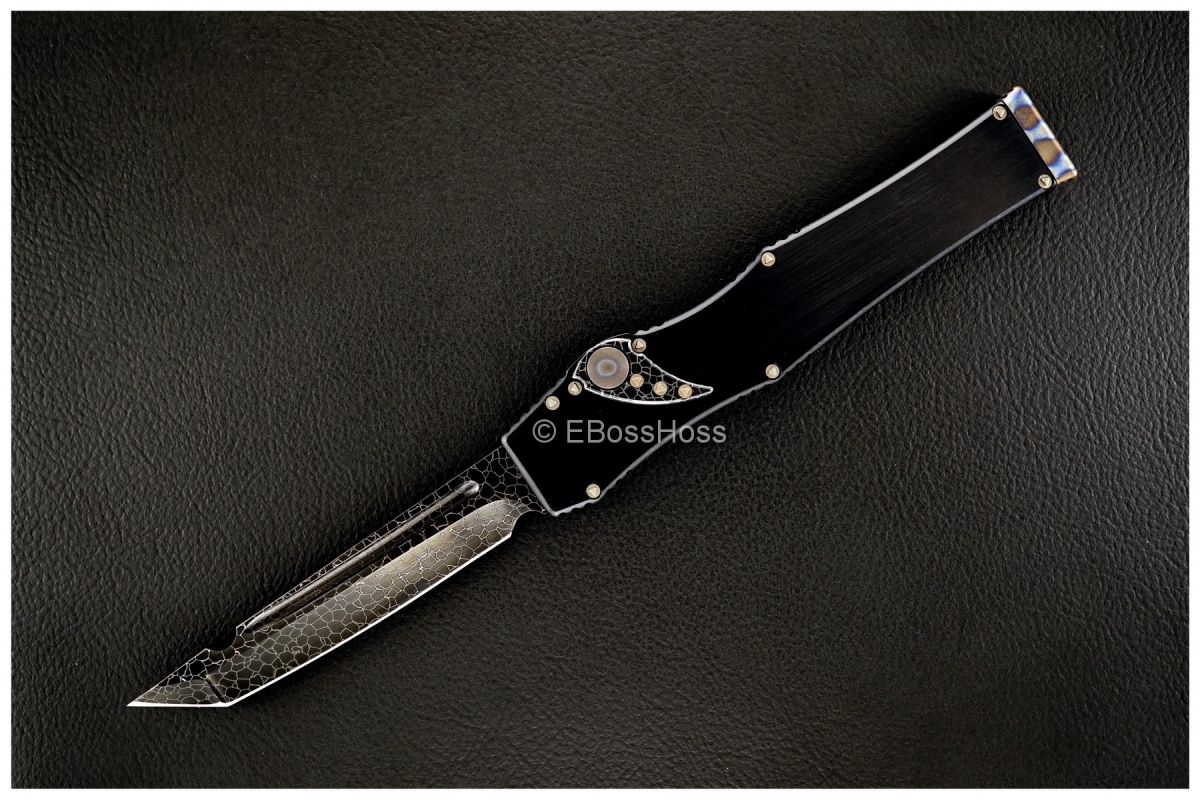 Tony Marfione (Microtech) Custom Deluxe Halo V Tanto OTF - Ball Bearing Damascus