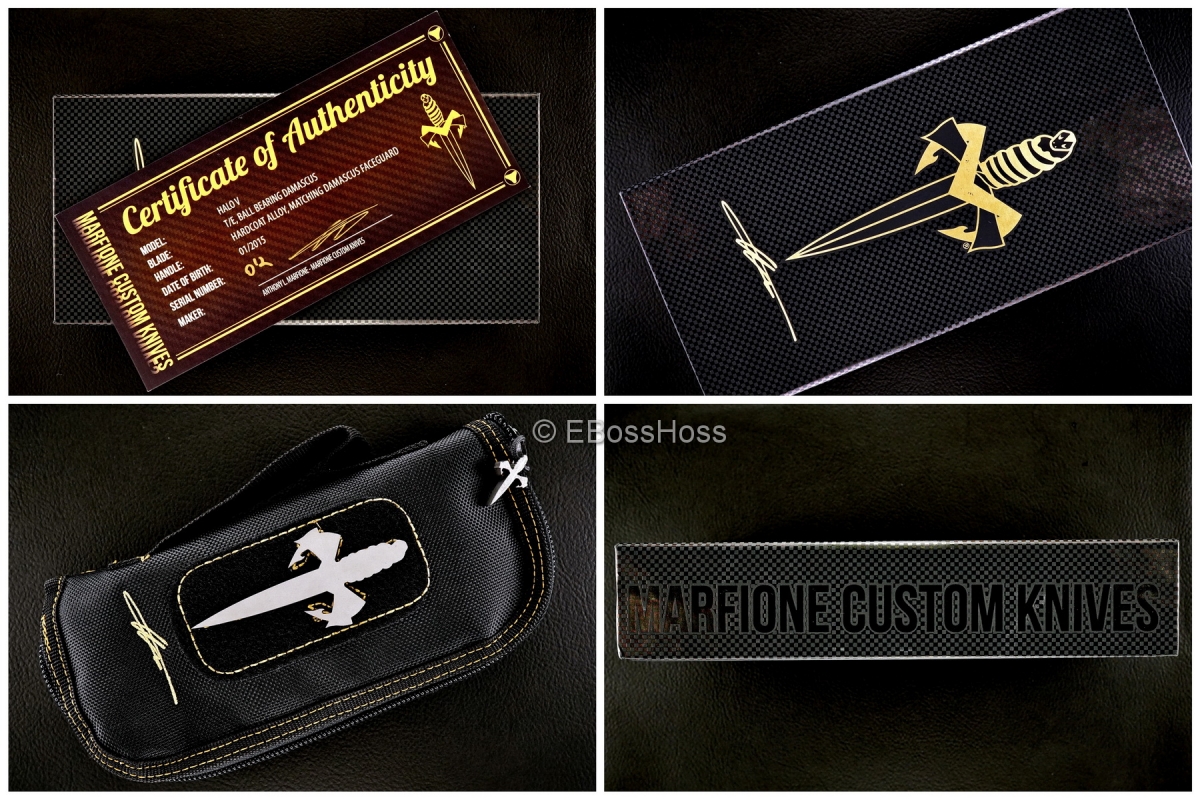 Tony Marfione (Microtech) Custom Deluxe Halo V Tanto OTF - Ball Bearing Damascus