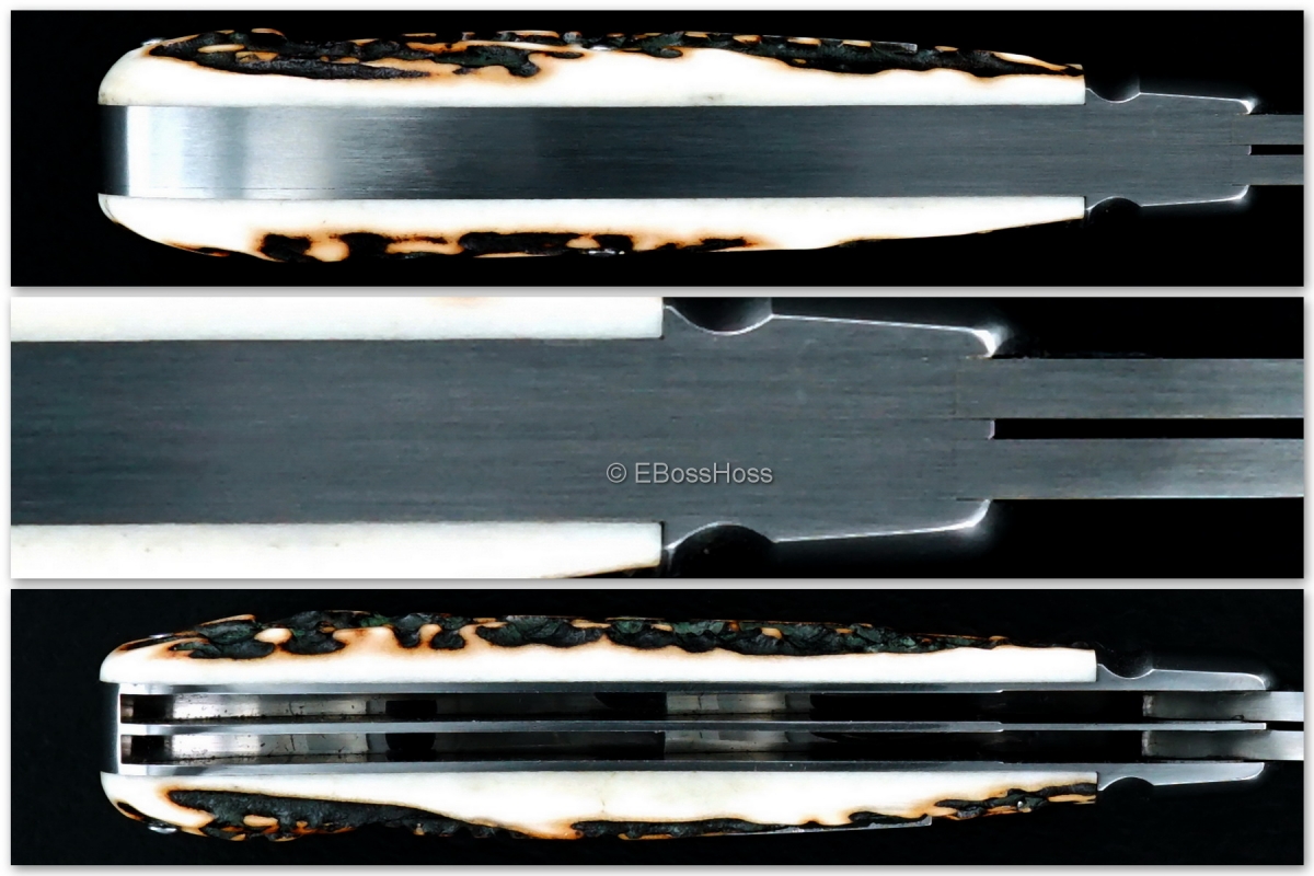 Tony Bose 3 5/8-inch Wharncliffe Trapper - Dark Popcorn Stag