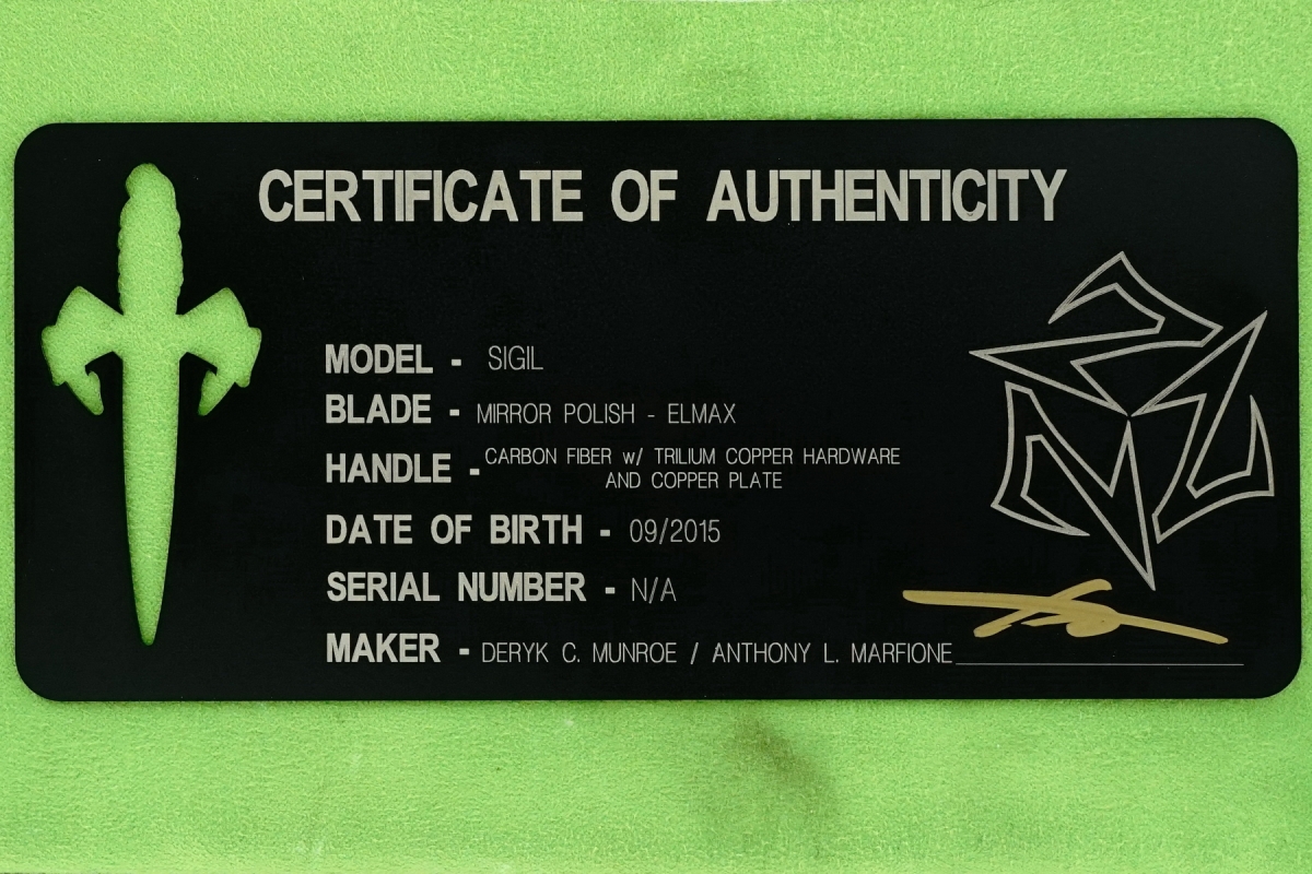 Deryk Munroe / Tony Marfione Custom Collab Sigil Flipper