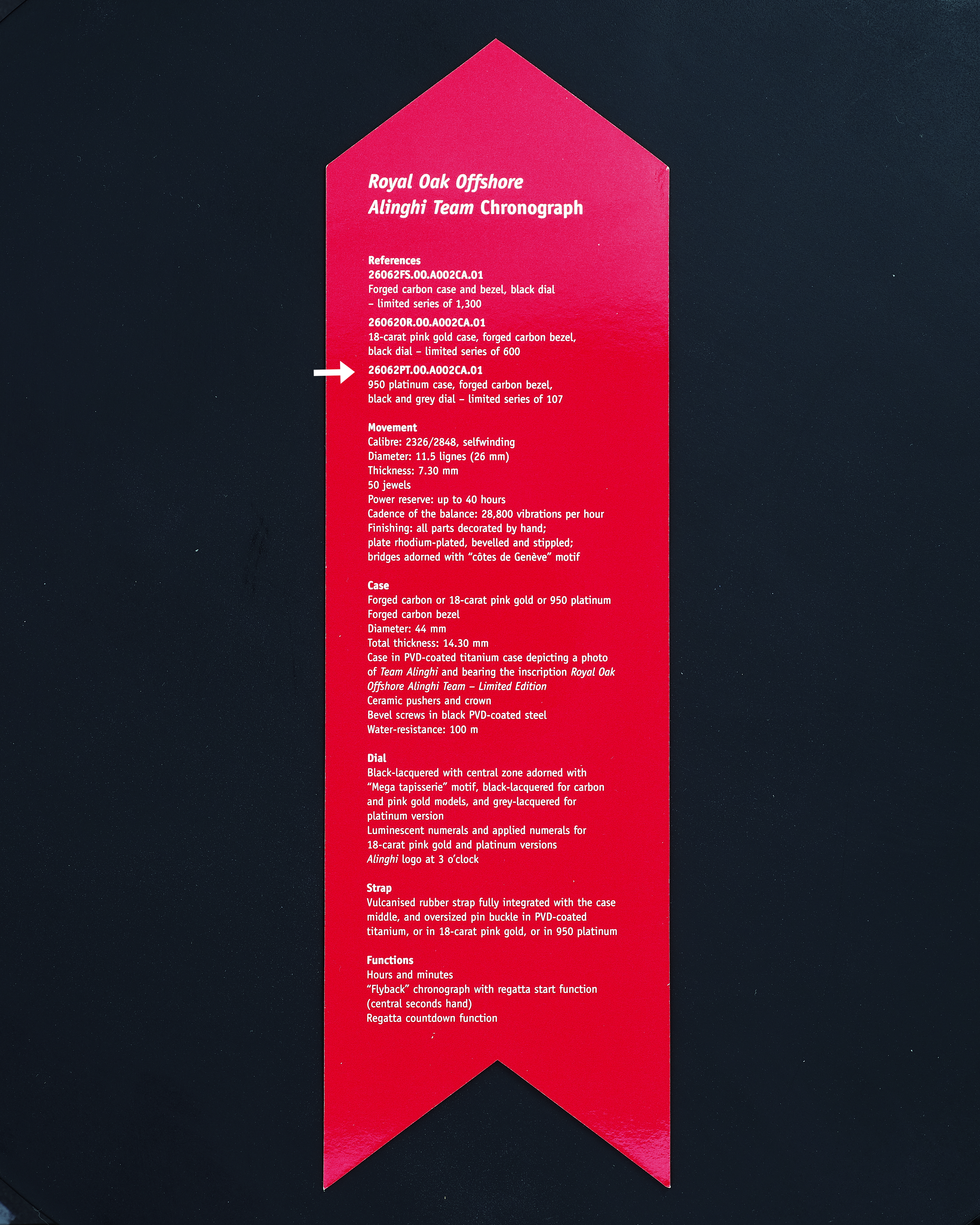 Audemars Piguet (AP) ROO Alinghi Team Chronograph (Platinum) - 26062PT.OO.A002CA.01