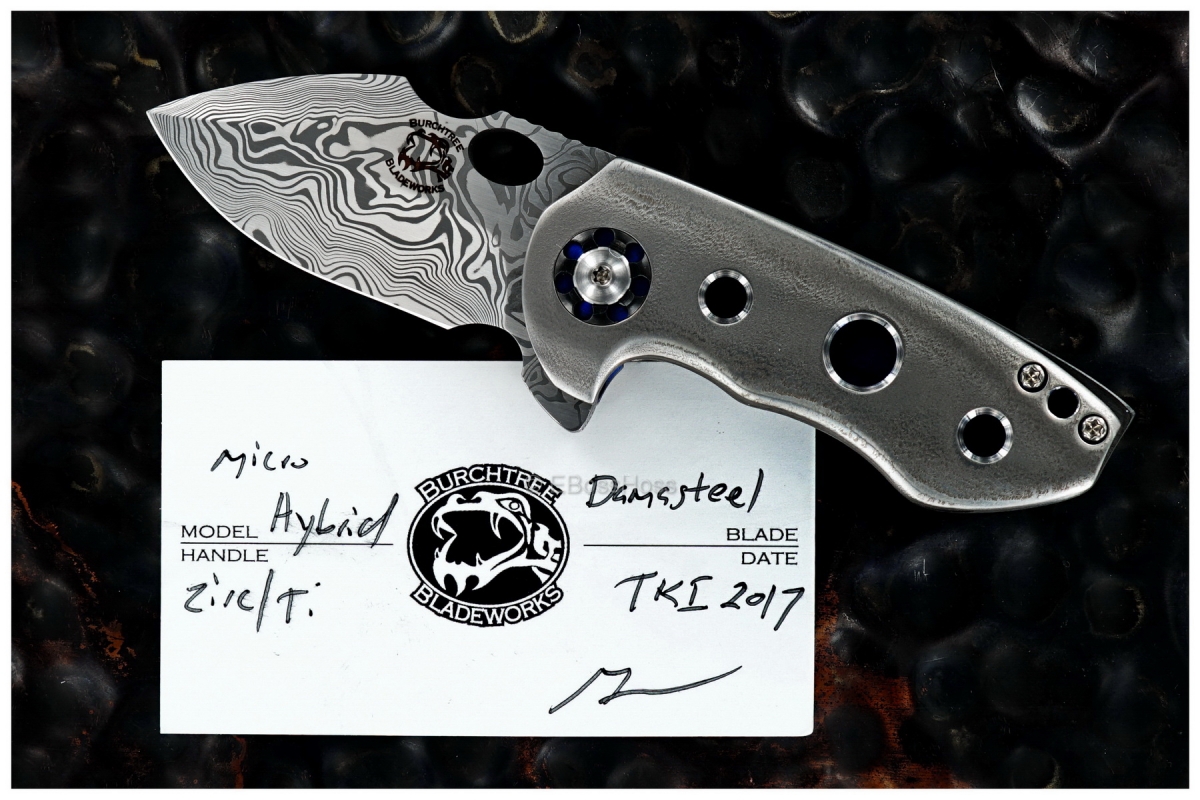 Michael Burch (Burchtree Bladeworks) Custom Micro Hybrid Flipper - 2017 TKI Lottery Knife